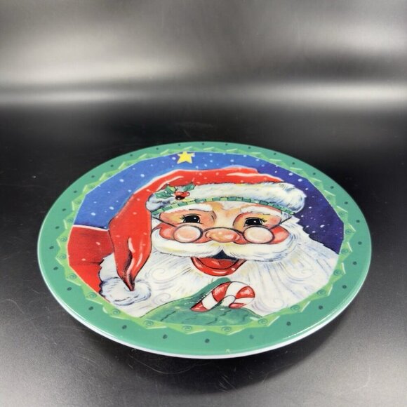 2006 Hobby Lobby Ceramic Round Dish Plate Set 4 Santa Claus Holiday Christmas - Picture 11 of 16